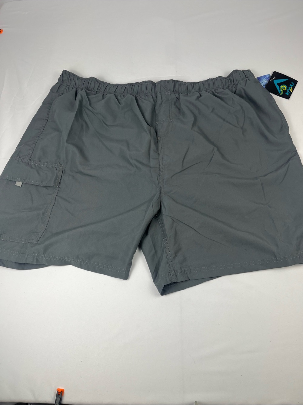 Kanu Surf Men’s Gray Swim Trunks Cargo Pocket Size 4X Mesh Lined